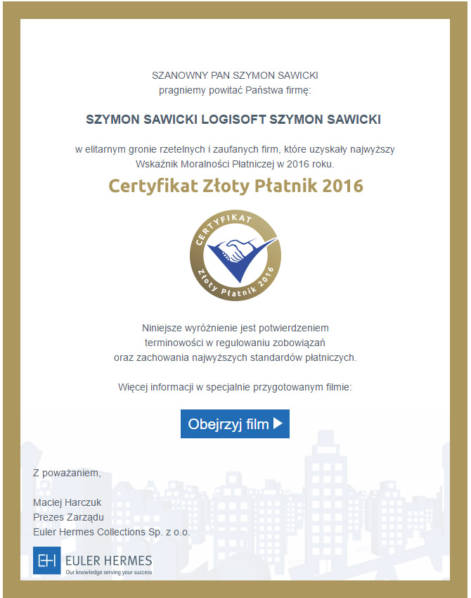 Złoty Płatnik 2016